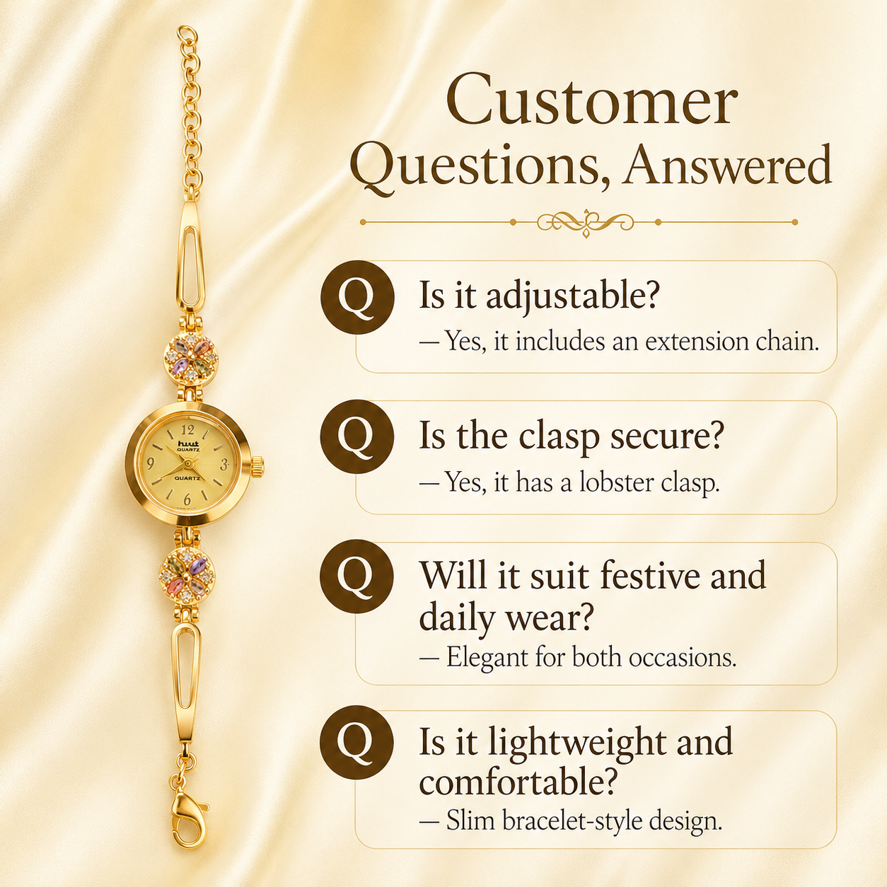 Premium Brass bracelet-style Watch for Womens