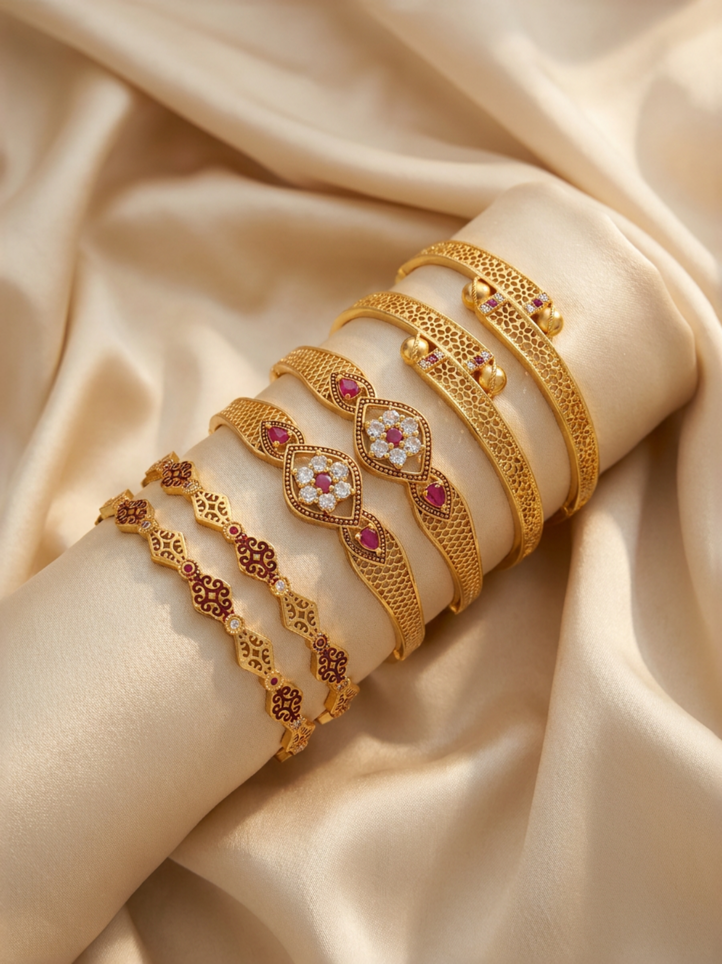 Premium Artificial Brass Bangles | Stylish Bangles for Daily Wear | Combo Set of 6 Pcs (3 Pairs)