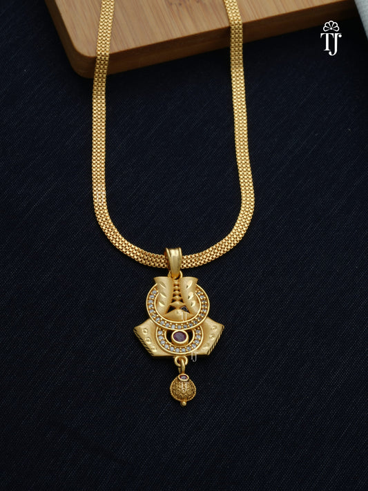 1gm Gold Plated Pendant Set for Women | Radiant Pendant and Earrings Set