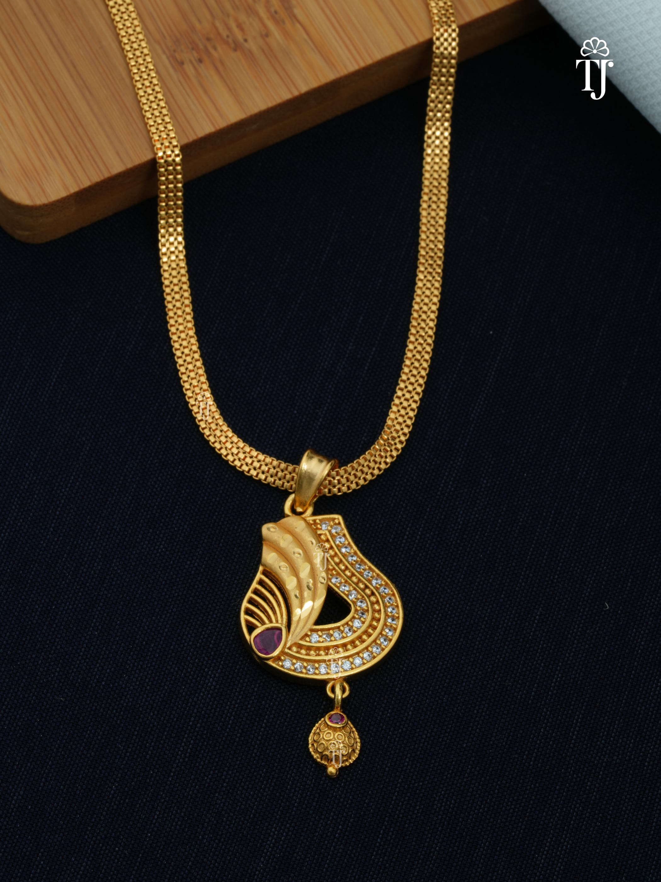 1 Gram Gold Pendant for Ladies | Stylish Gold-Plated Pendant