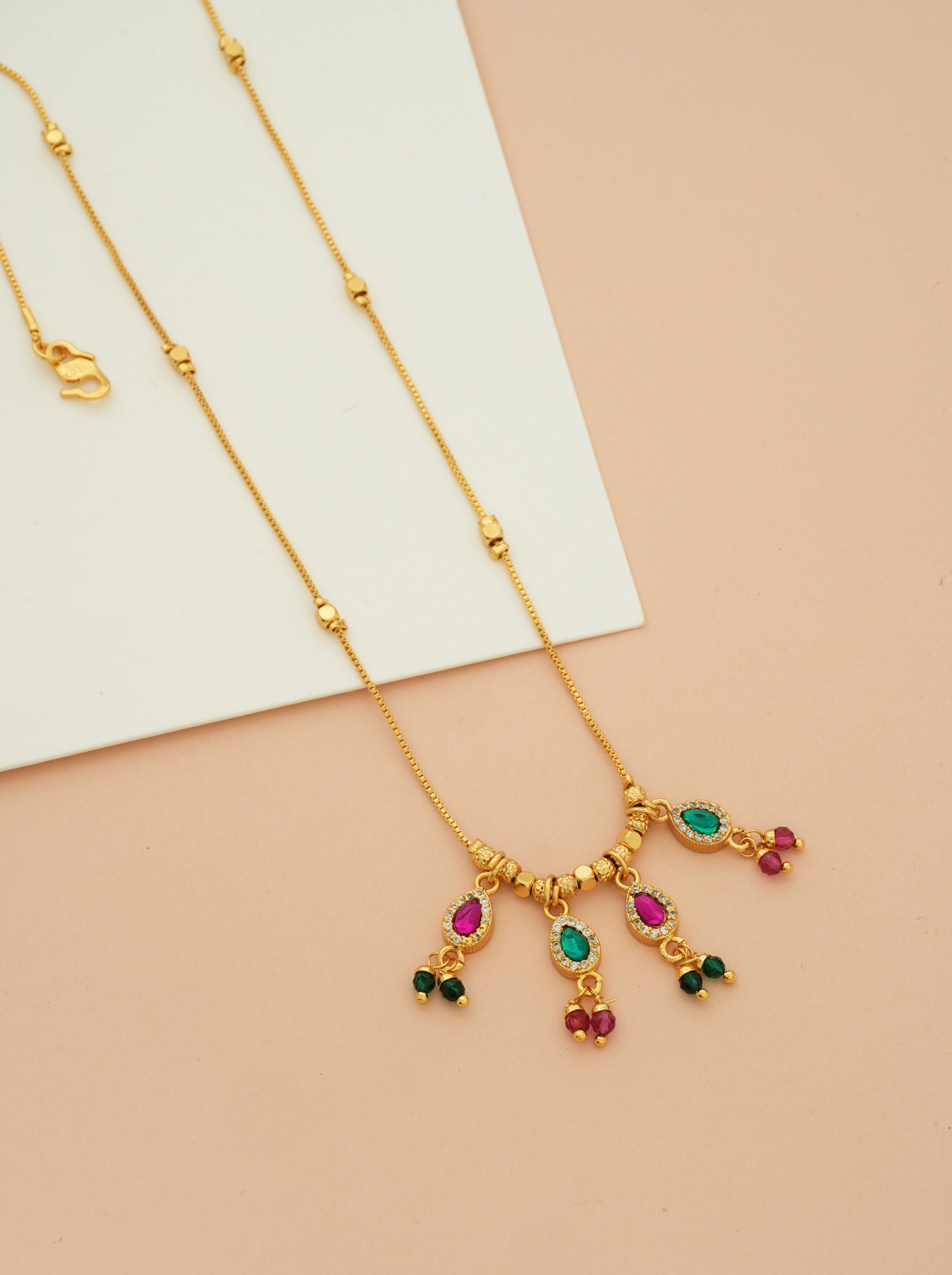 Gold-Plated Necklace for Women | Multi-Colour Kundan & Ad Diamond Jewellery