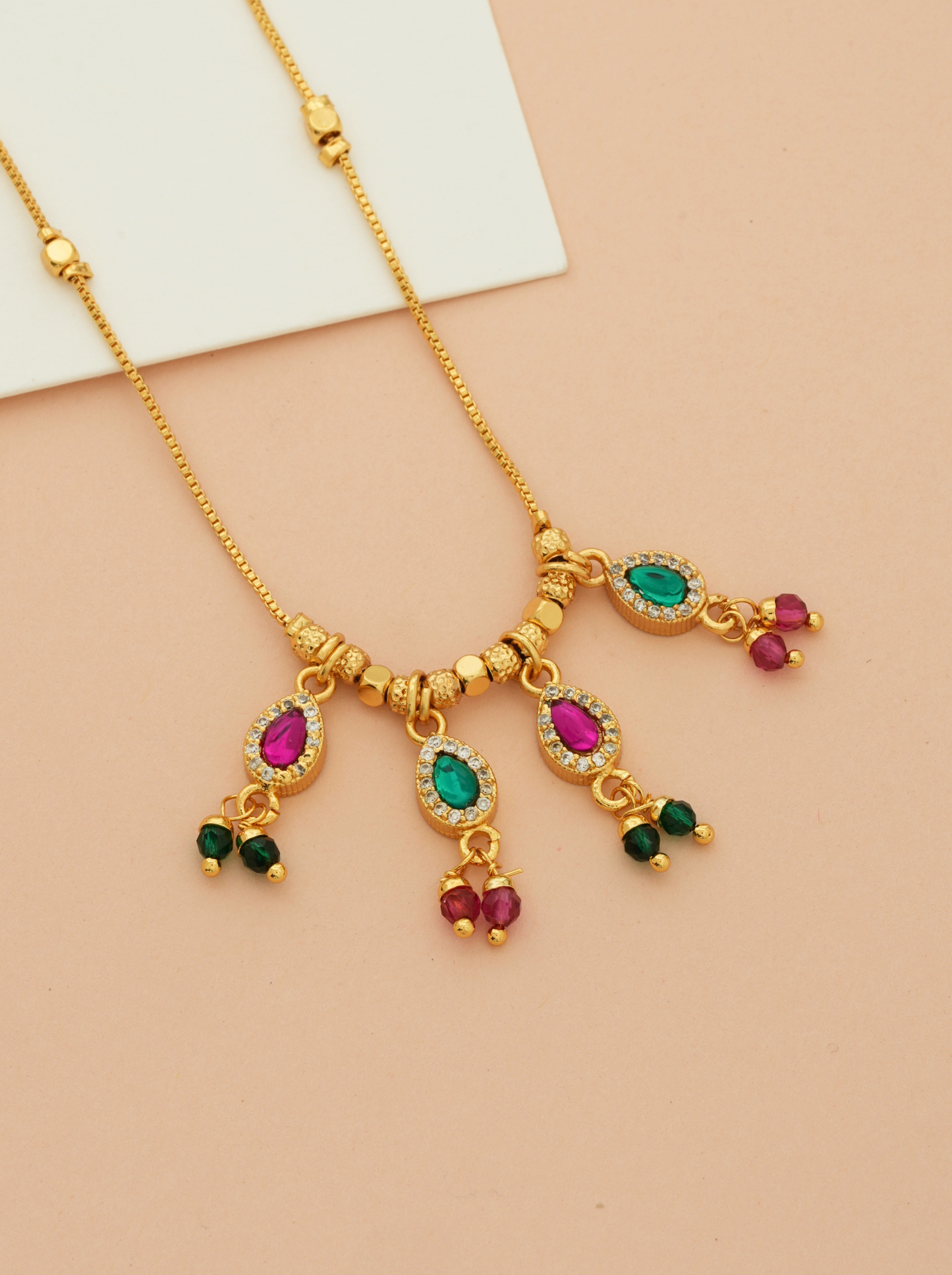 Gold-Plated Necklace for Women | Multi-Colour Kundan & Ad Diamond Jewellery