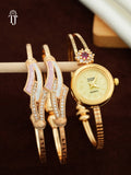 Adjustable Bracelet Watch Combo for Women | 1 Pair Bracelet + 1 Watch Set
