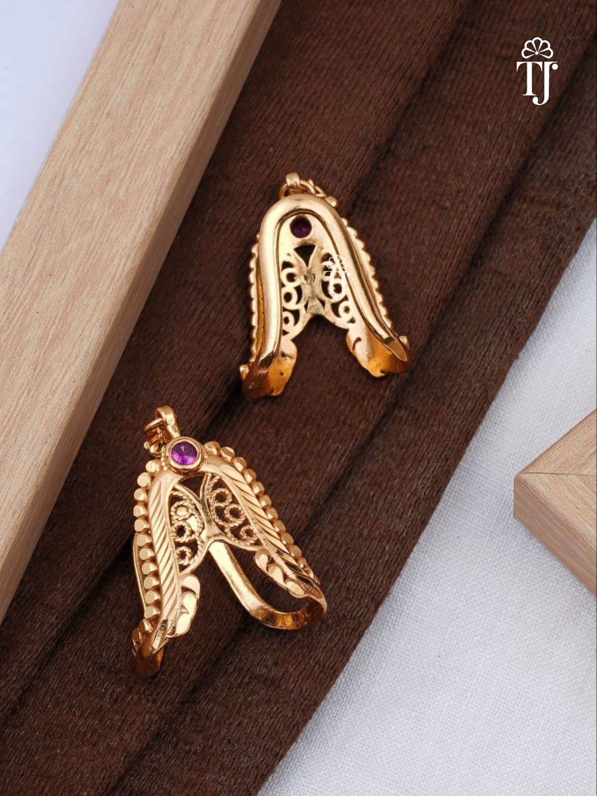 American Diamond Ring for Female | Lovely U-Shape Brass Ring with AD Diamonds (1 Pc)