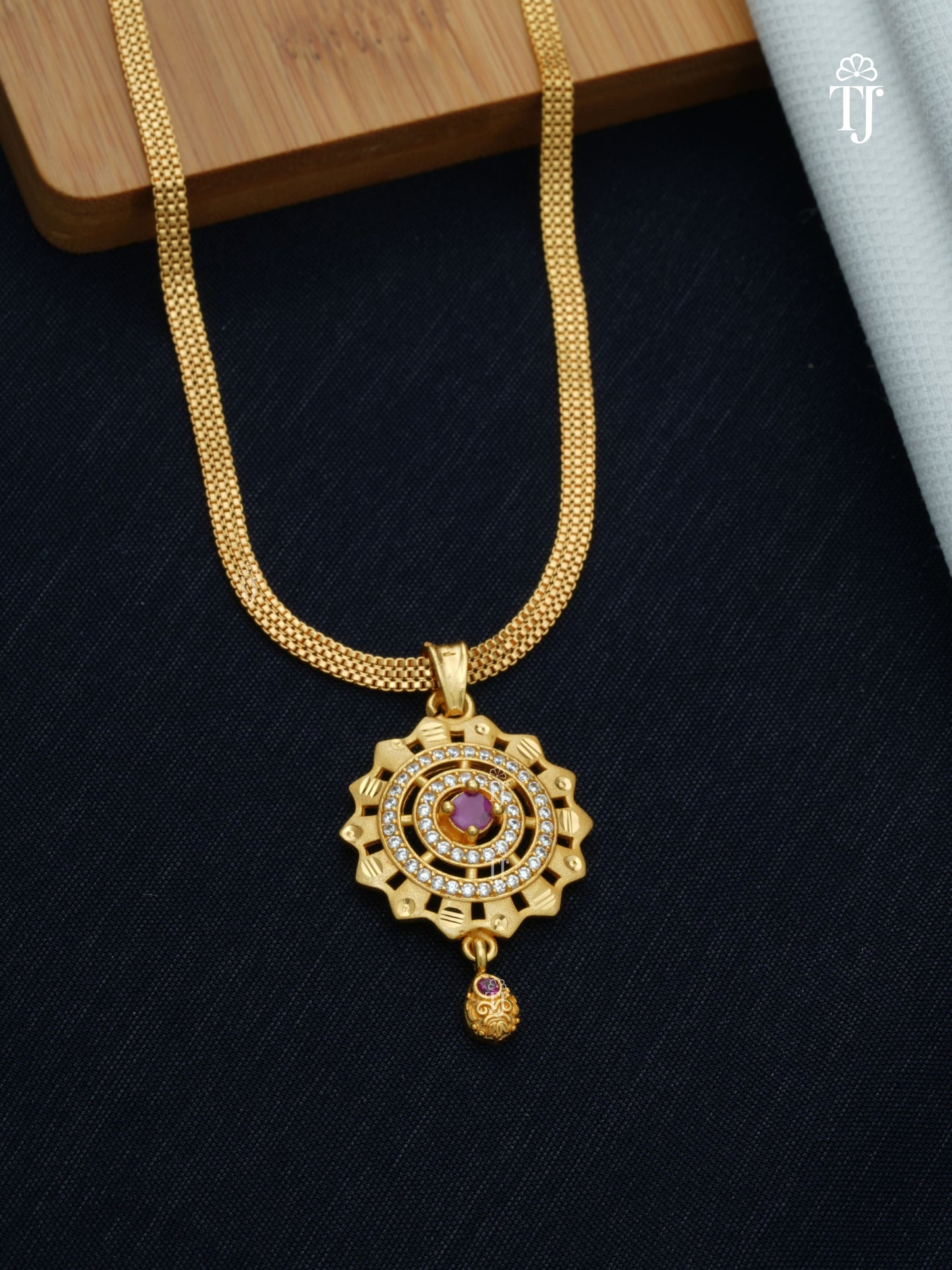 Artificial Gold Pendant Set for Women | Alluring Pendant and Earrings Set