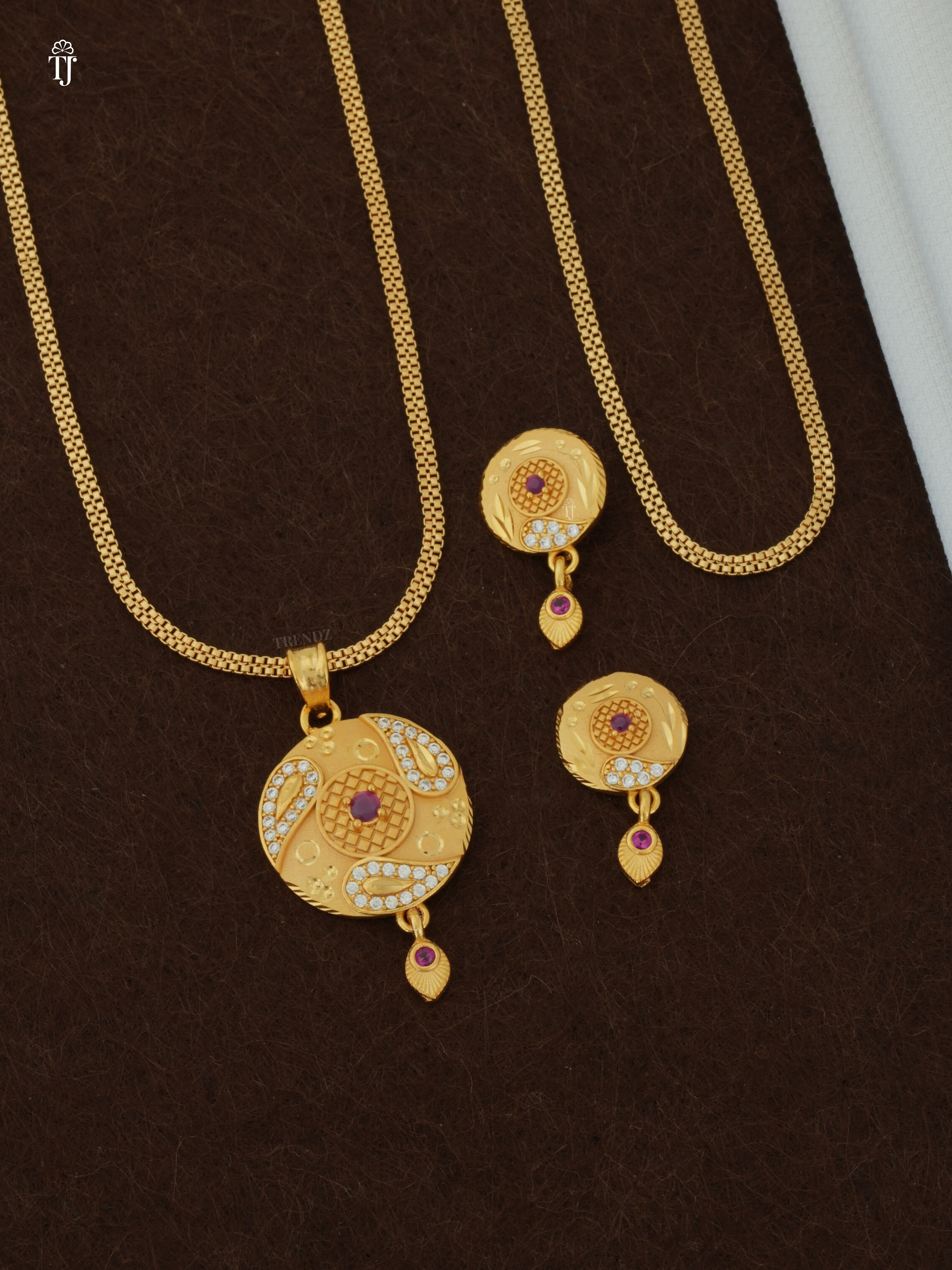 Artificial Pendant Set for Girls | Rare Designer Pendant & Earrings (1 Set)