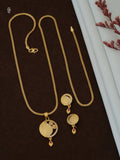 Artificial Pendant Set with Earrings for Women | Designer Gold Finish (1 Set)