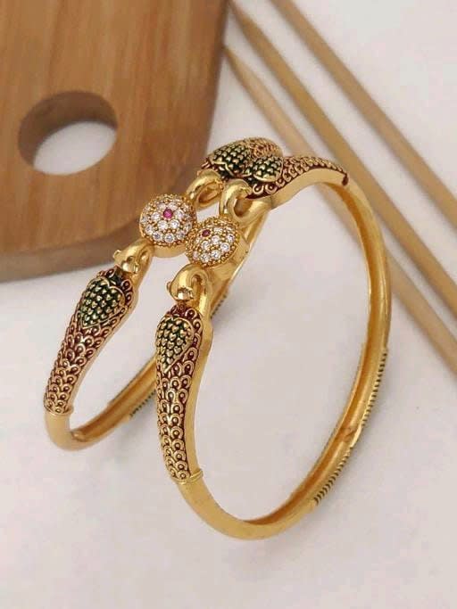 Beautiful Designer Bangles For Women And Girls Pack Of 2 Piece (1 Pair)