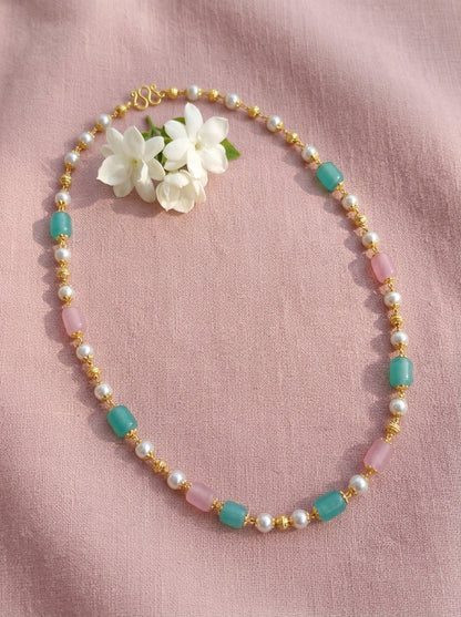 Beautiful Monalisa Stone Mala With Pearls