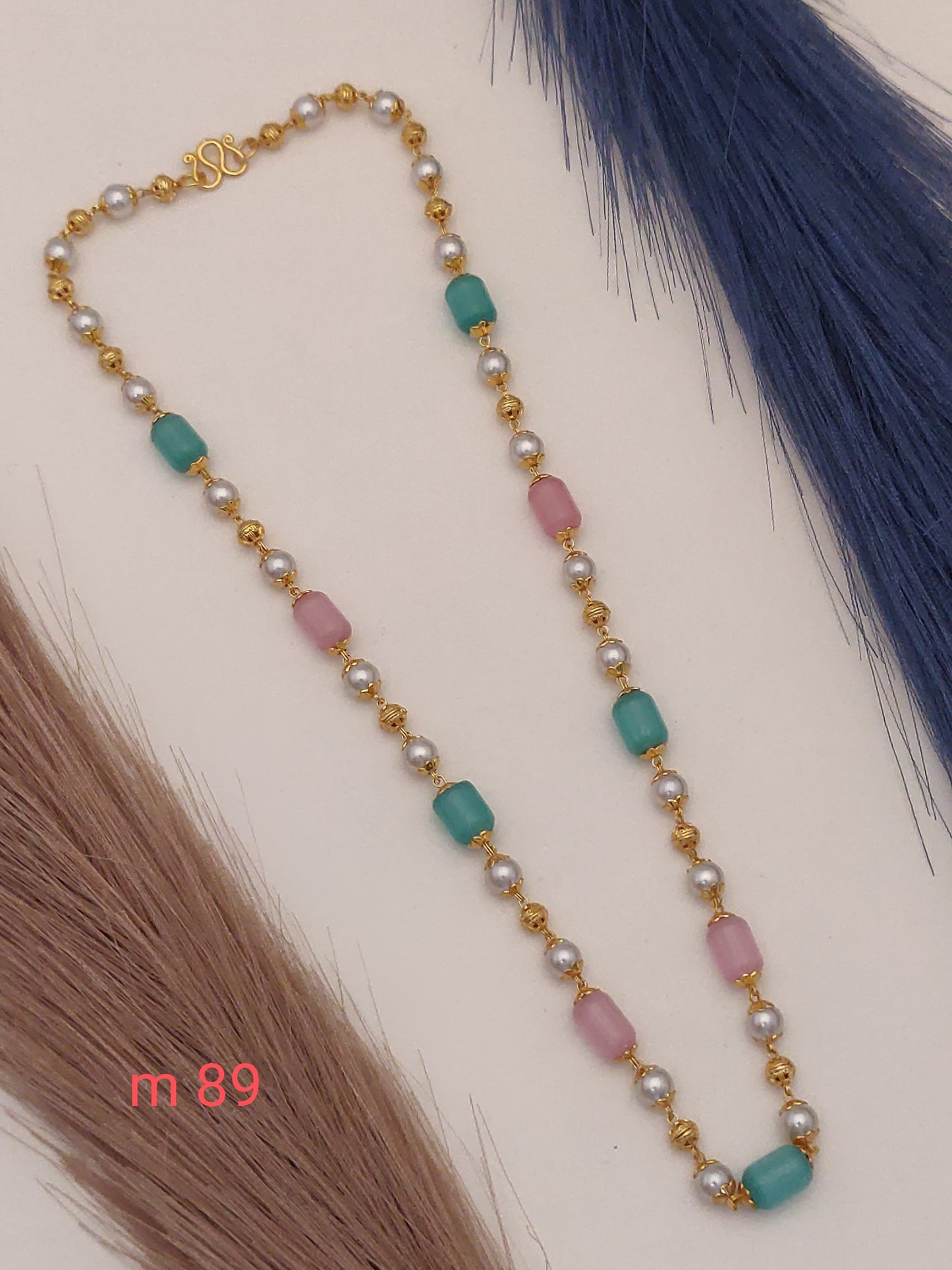 Beautiful Monalisa Stone Mala With Pearls