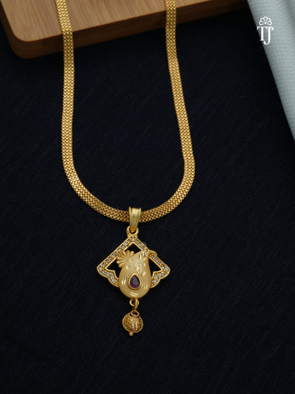 Best Gold Plated Pendant Set with Earrings | Stylish Pendant and Earrings Set for Women