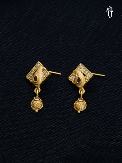 Best Gold Plated Pendant Set with Earrings | Stylish Pendant and Earrings Set for Women