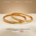 Women’s Gold Plated Designer Bangles – Pack of 2 (1 Pair)