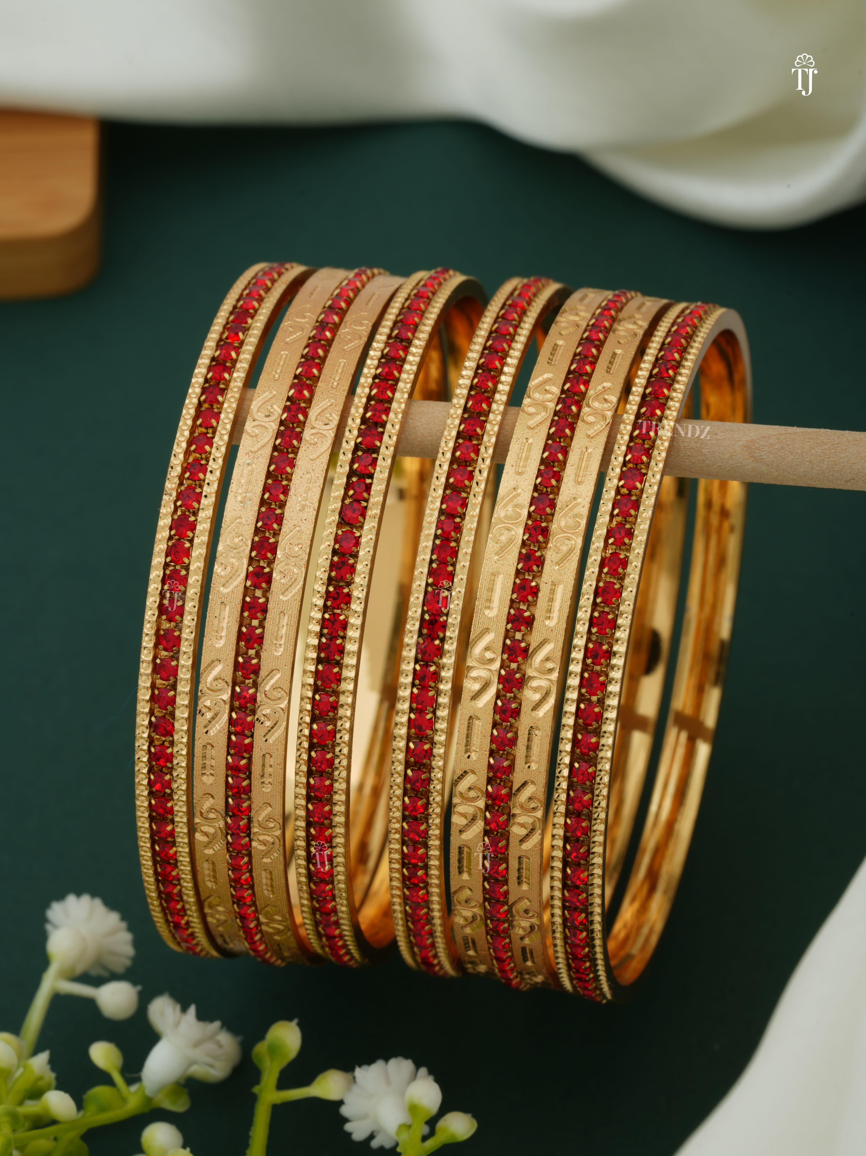 Buy CNC Bangles Online | Red Rare Special Shape Design Set for Women ...