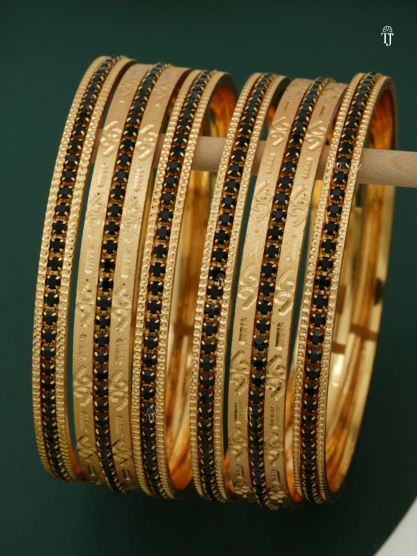 CNC Bangles for Women | Black Modern CNC Cut Bangles