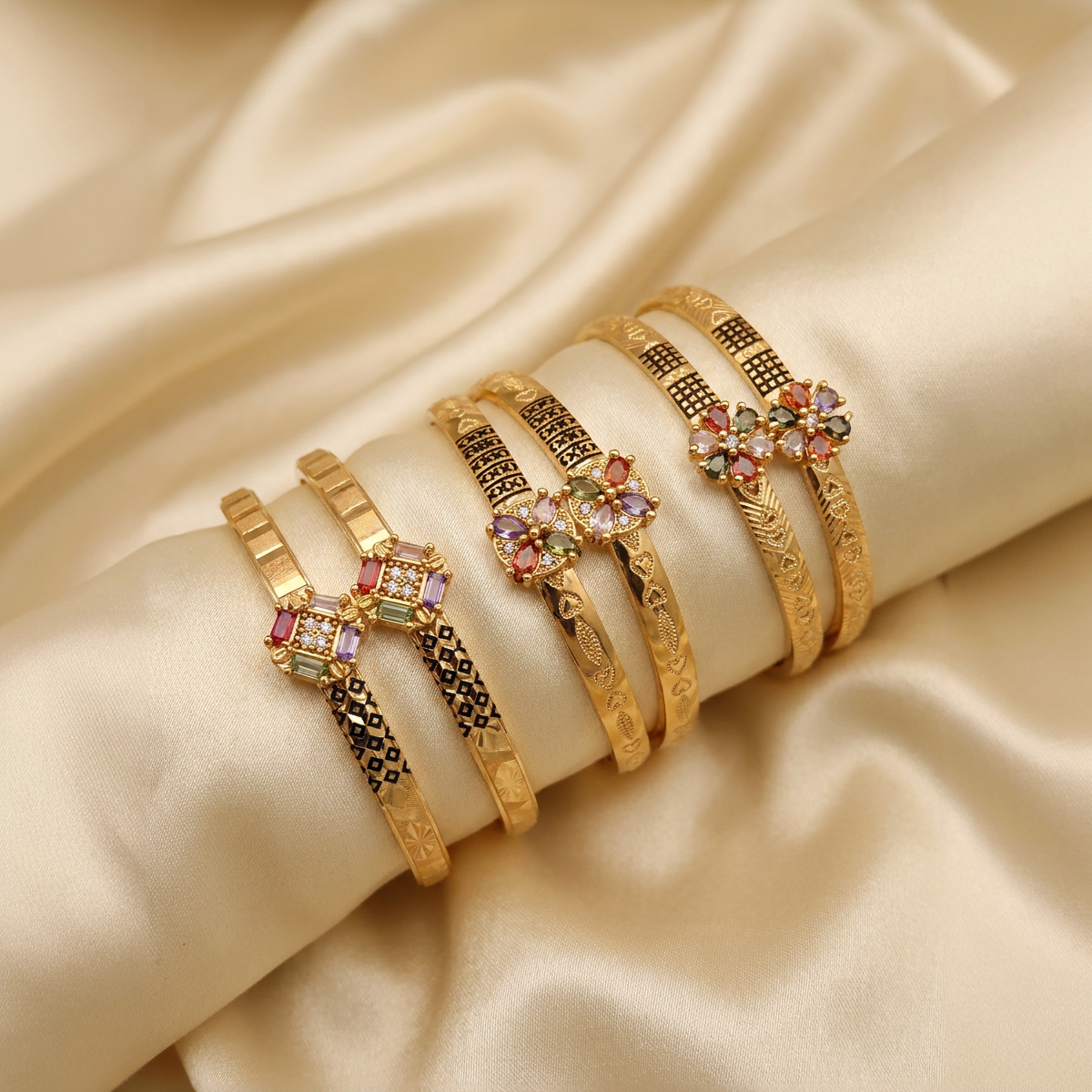 Premium Artificial Brass Bangles | Stylish Bangles for Daily Wear | Combo Set of 6 Pcs (3 Pairs) (Copy)