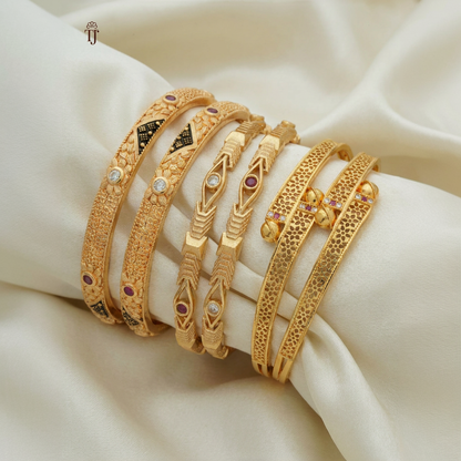 Premium Artificial Brass Bangles | Stylish Bangle for Daily Wear | Combo Set of 6 Pcs (3 Pairs) (Copy)