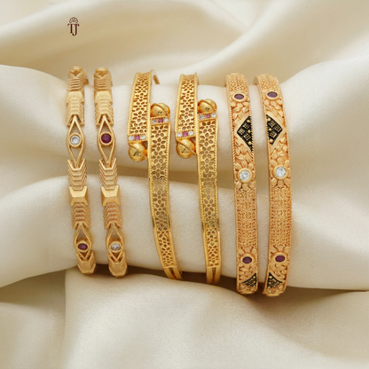 Premium Artificial Brass Bangles | Stylish Bangle for Daily Wear | Combo Set of 6 Pcs (3 Pairs) (Copy)