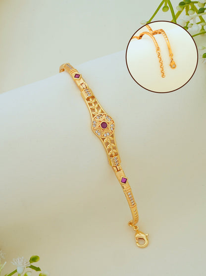 Dazzling Gold Bangle Bracelet Design | Copper Gold Plated AD Diamond Bangle Bracelet