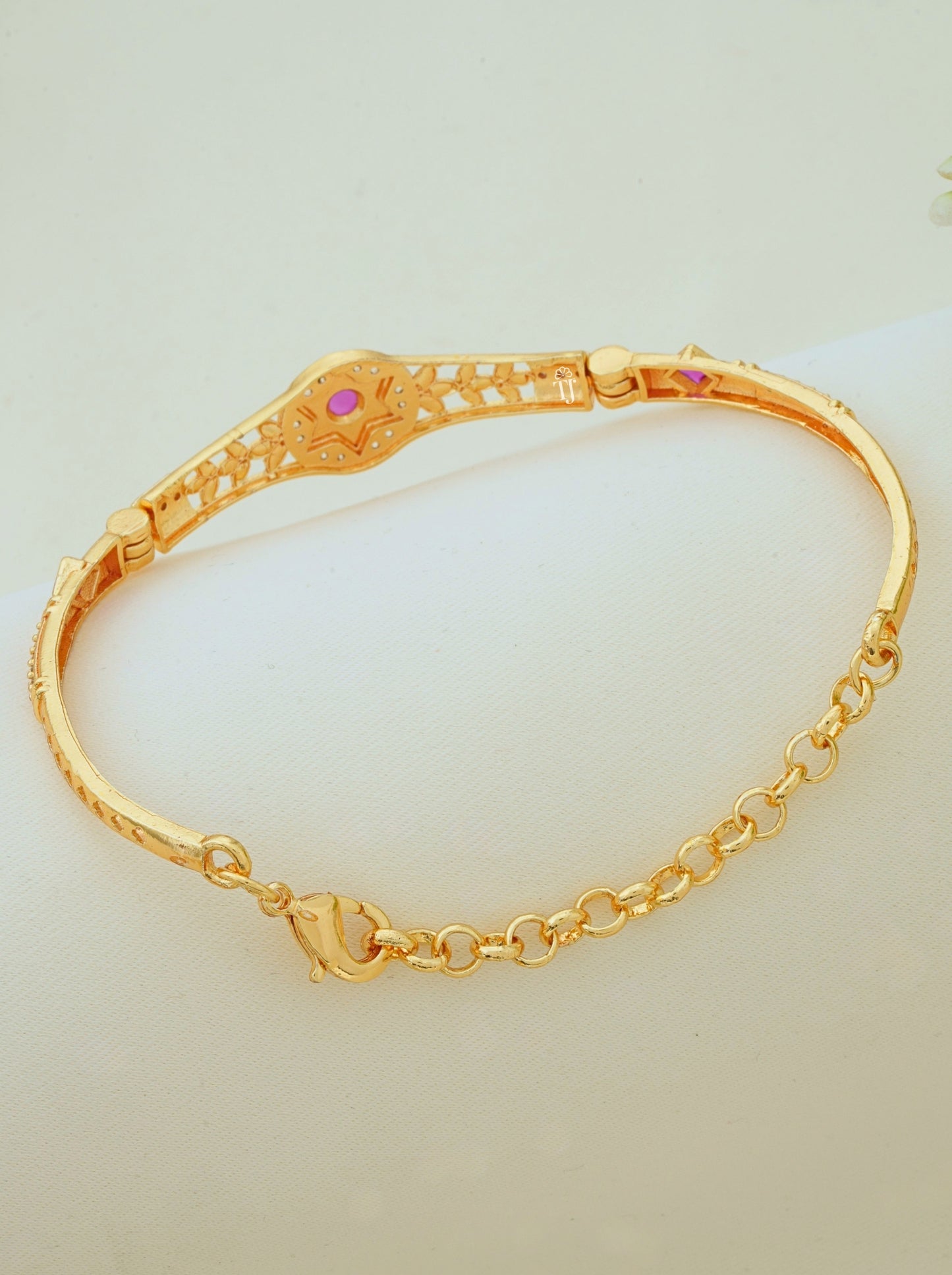 Dazzling Gold Bangle Bracelet Design | Copper Gold Plated AD Diamond Bangle Bracelet