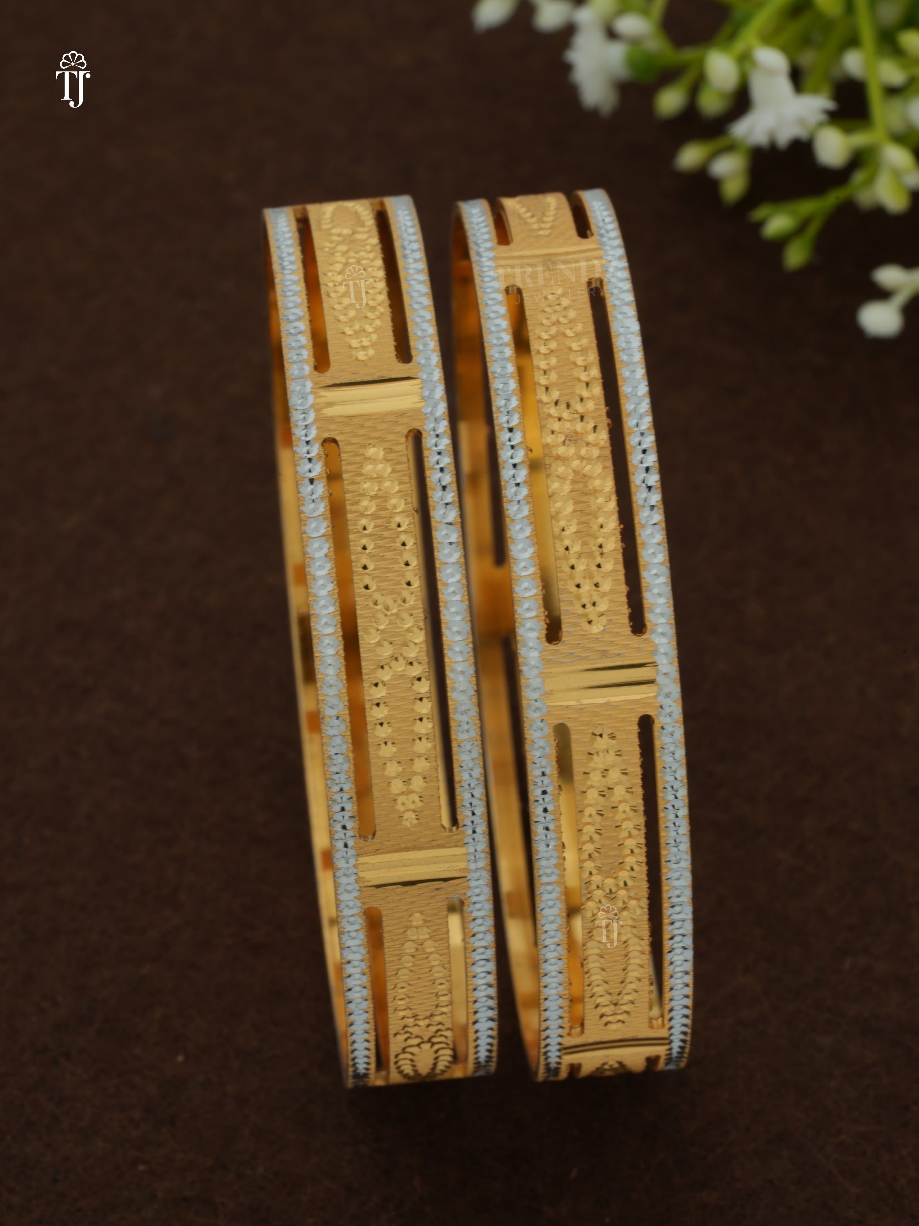 Designer CNC Bangles | Stylish 2-Bangle Set for Women (1 Pair)