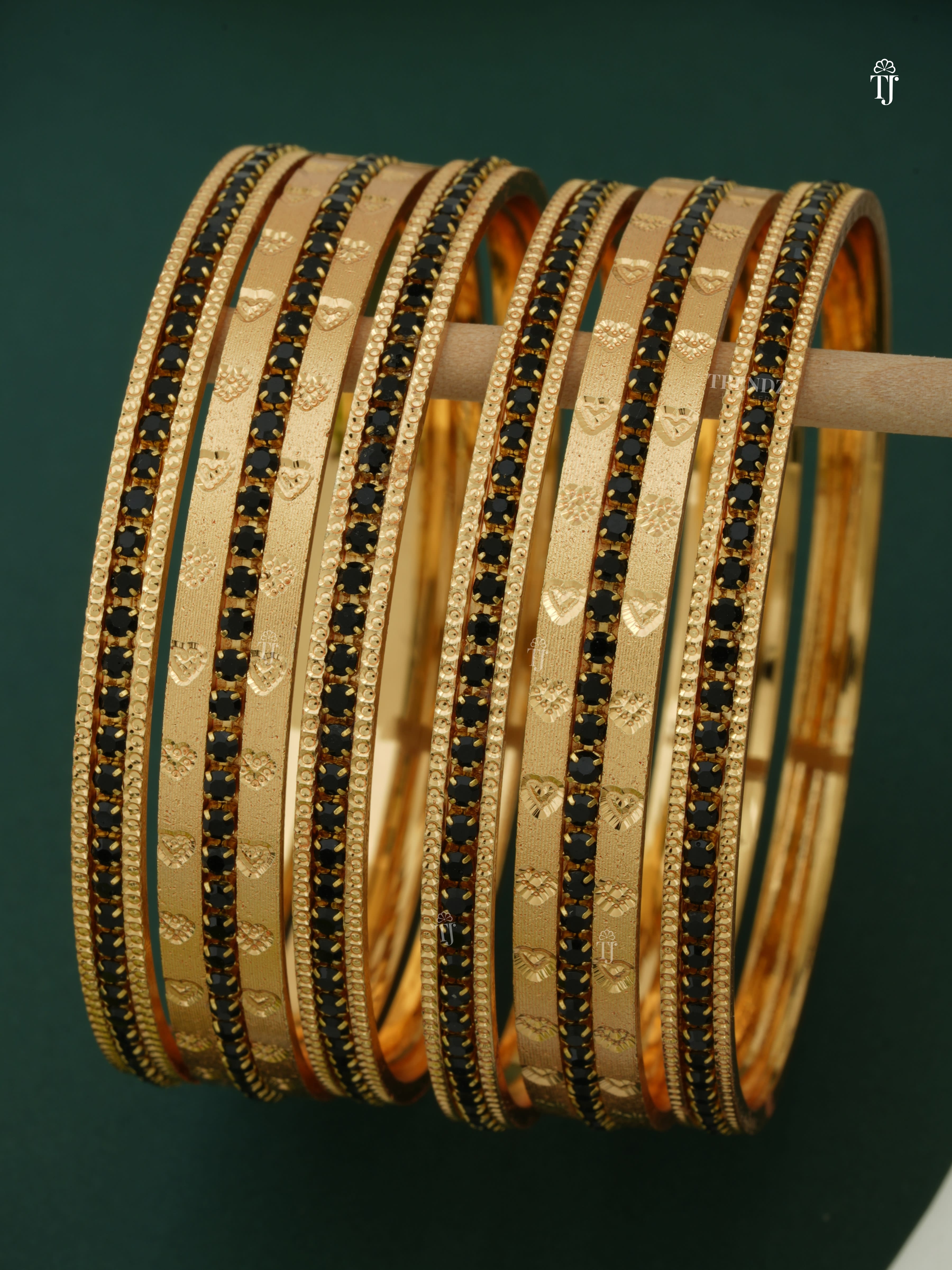 Fancy Bangles Latest Design CNC | Black Heart Shape Bangles for Women