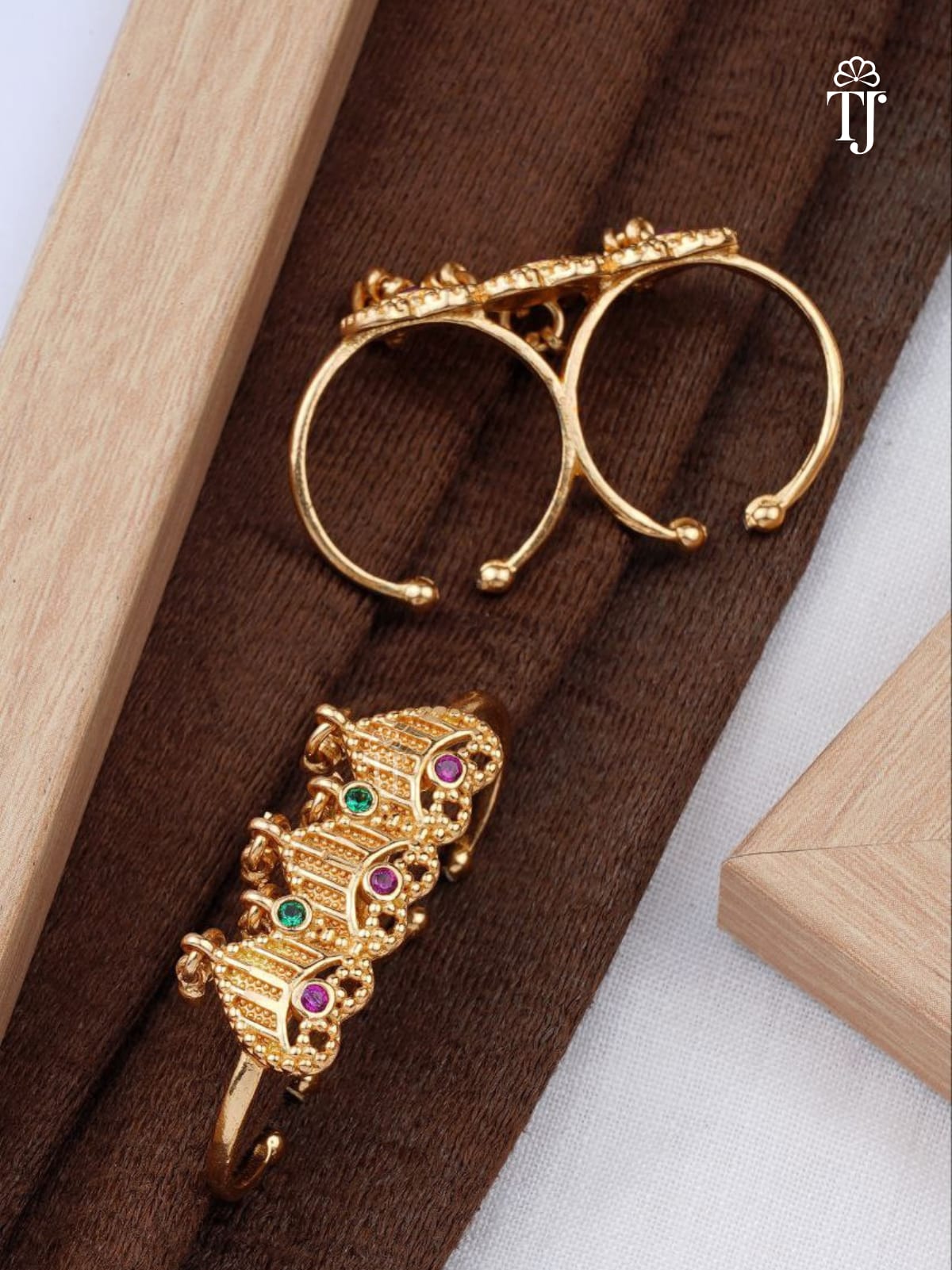 Fancy  Adjustable Artificial Rings | Trendy Free Size Brass Ring for Women & Girls (1 Pc)