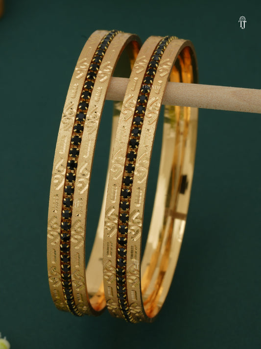 Festive Wear Bangle Set CNC | Black Frantic Design for Women