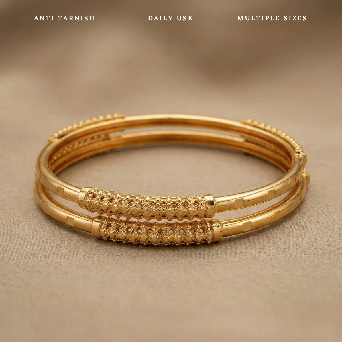 Women’s Gold Plated Designer Bangles – Pack of 2 (1 Pair)