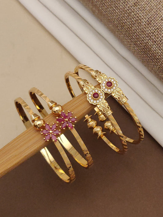 Stylish Adjustable Bracelets For Women & Girls Pack Of 4 Piece ( 2 Pair)