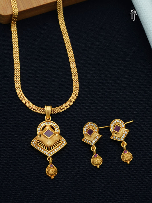 Latest Artificial Pendant Set for Women | Captivating Pendant and Earrings Set