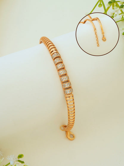 Latest Bangle Bracelet Designs for Women | Micro Gold Plated Ruby AD Diamond Bracelet