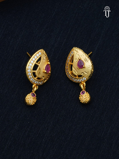 Latest Design Gold Plated Pendant Set | Trendy Pendant and Earrings Set for Women