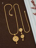 Latest Pendant Set New Design | Stylish & Chic Gold-Plated Pendant & Earrings (1 Pair)