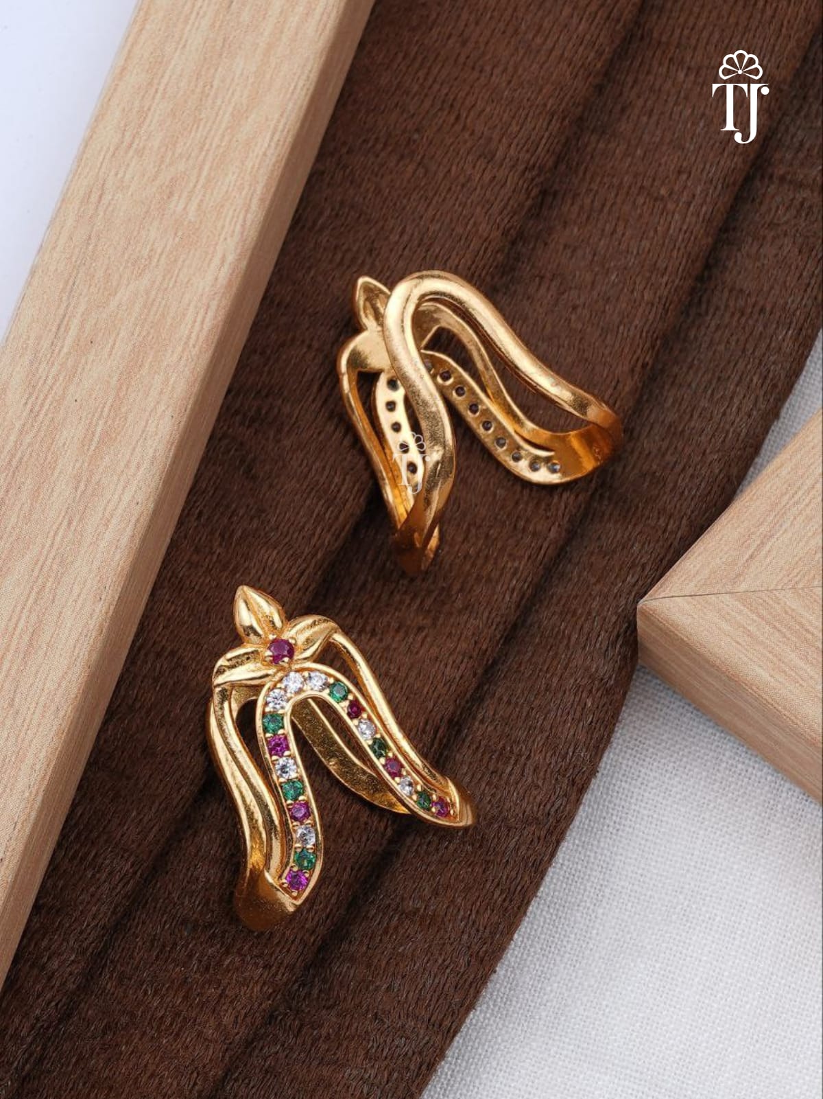 Modern Adjustable Artificial Rings for Ladies | Trendy Free Size Brass Ring (1 Pc)
