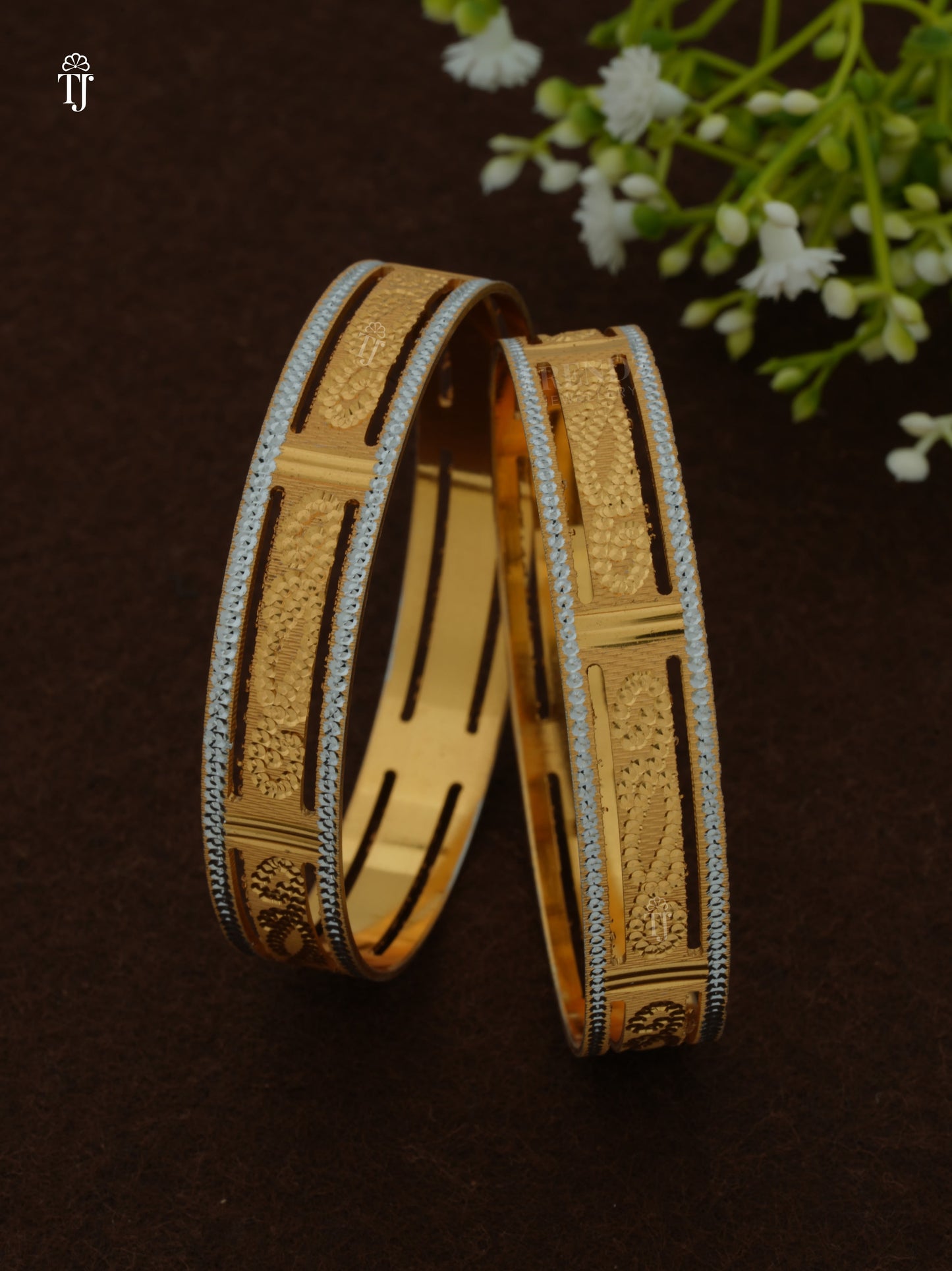 Modern CNC Bangle Designs | Stylish 2-Bangle Set for Women (1 Pair)