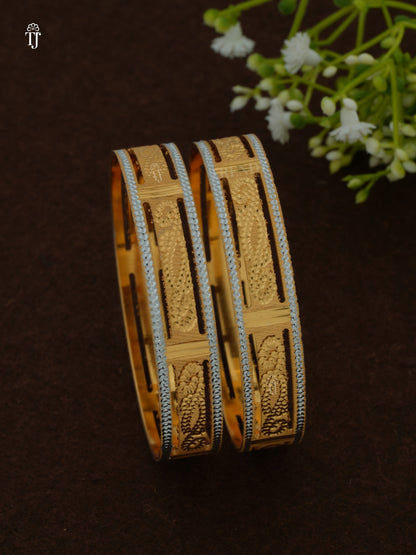 Modern CNC Bangle Designs | Stylish 2-Bangle Set for Women (1 Pair)