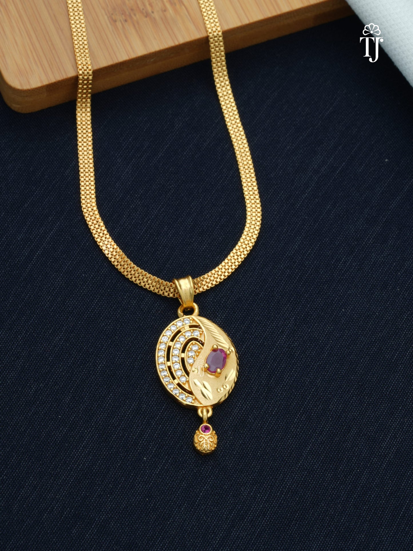 Pendant Set with Earrings Gold Plated for Women | Radiant Pendant and Earrings Set