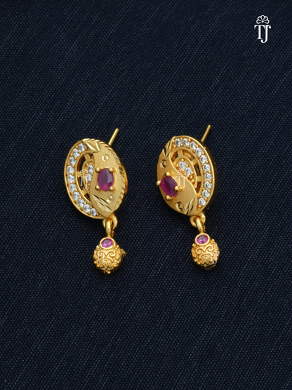 Pendant Set with Earrings Gold Plated for Women | Radiant Pendant and Earrings Set