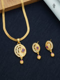 Pendant Set with Earrings Gold Plated for Women | Radiant Pendant and Earrings Set