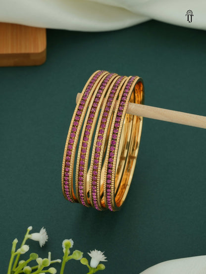 Pink Women Bangles Set of 4 | Stylish & Trendy Bangle Set for Girls