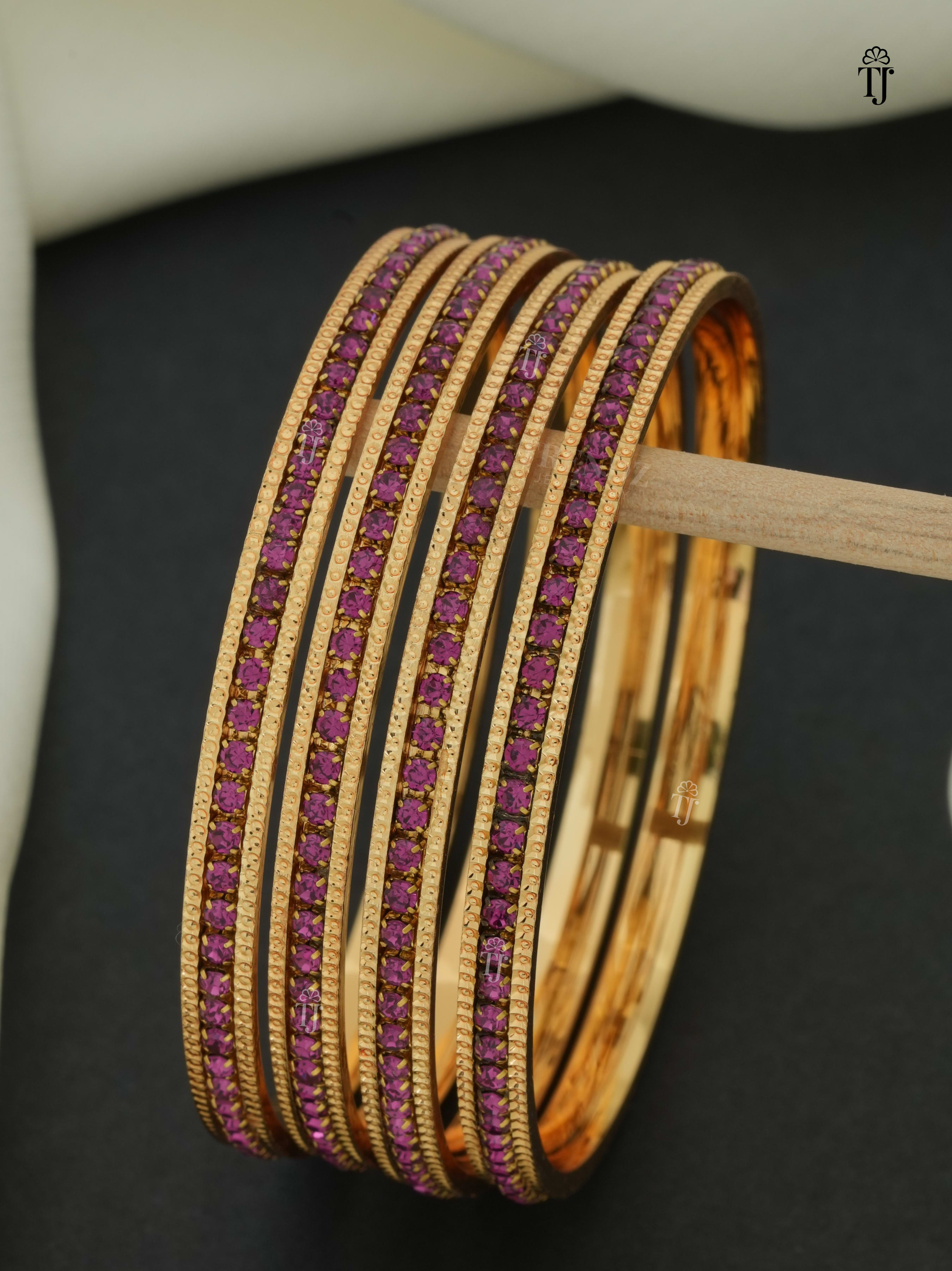 Pink Women Bangles Set of 4 | Stylish & Trendy Bangle Set for Girls