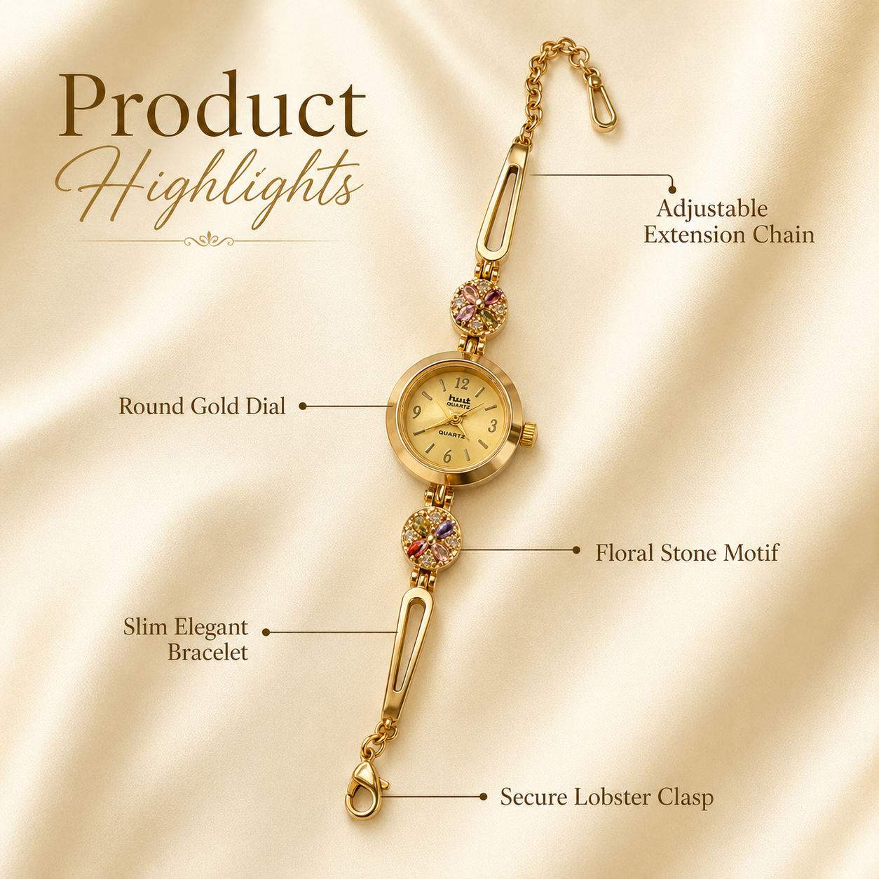 Premium Brass Bangle Watch for Womens