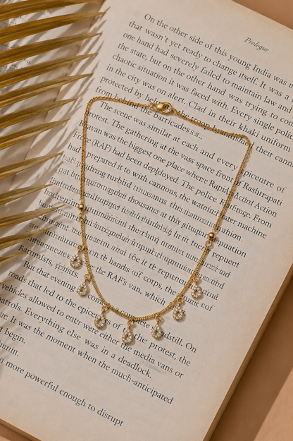 Rain Drops Diamond Necklace for Women | Micro Gold Plated AD Diamond Necklace