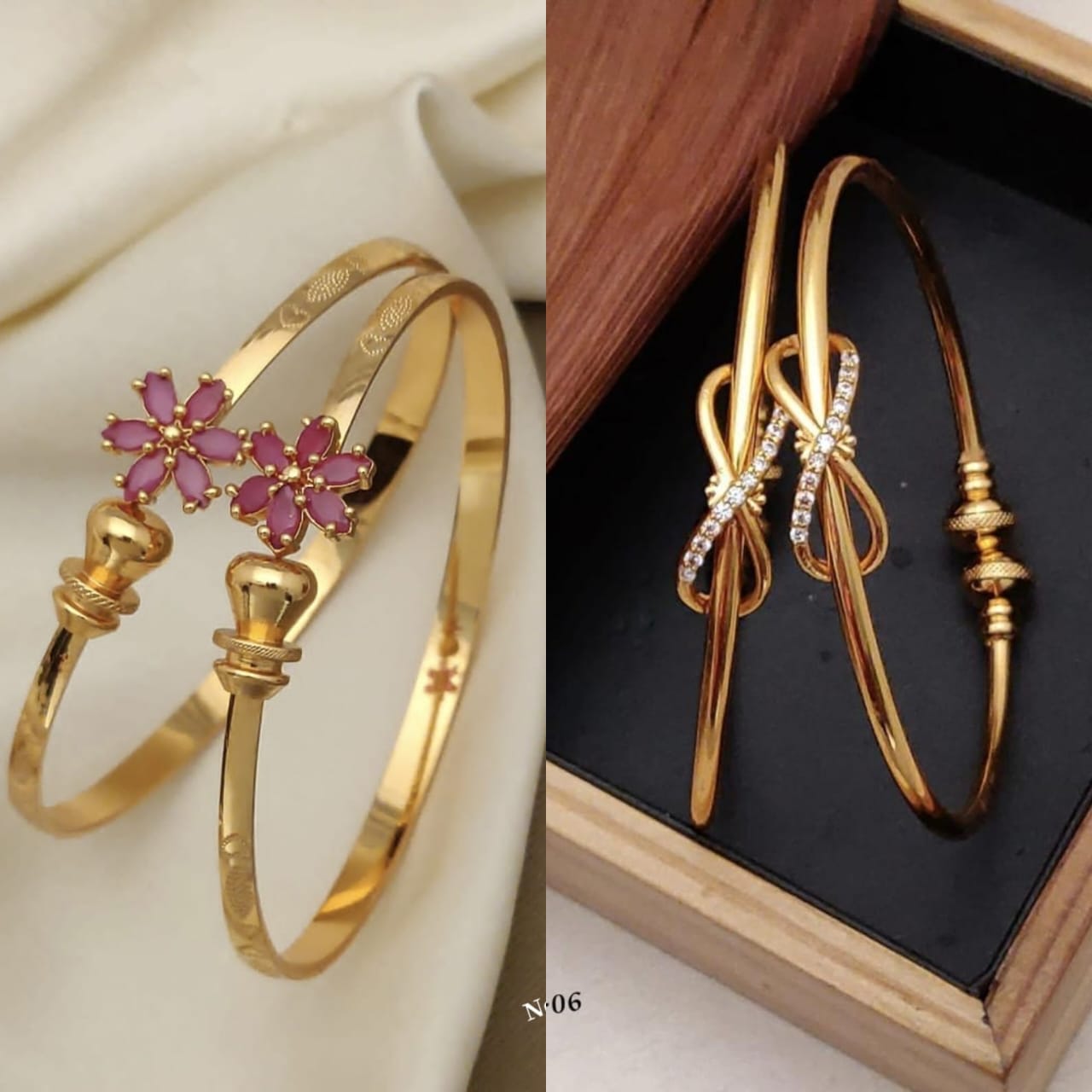 Stylish Adjustable Bracelets For Women & Girls Pack Of 4 Piece ( 2 Pair)