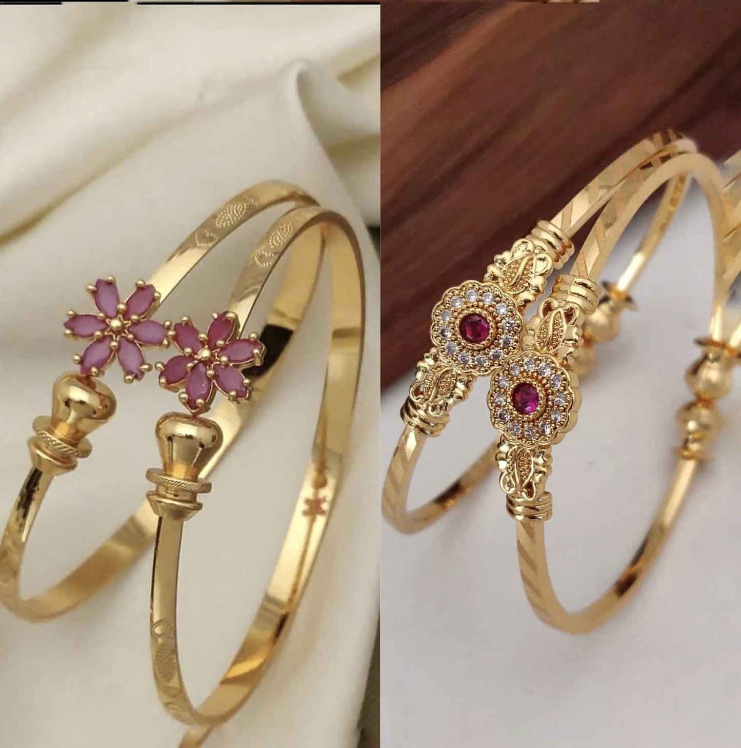 Stylish Adjustable Bracelets For Women & Girls Pack Of 4 Piece ( 2 Pair)