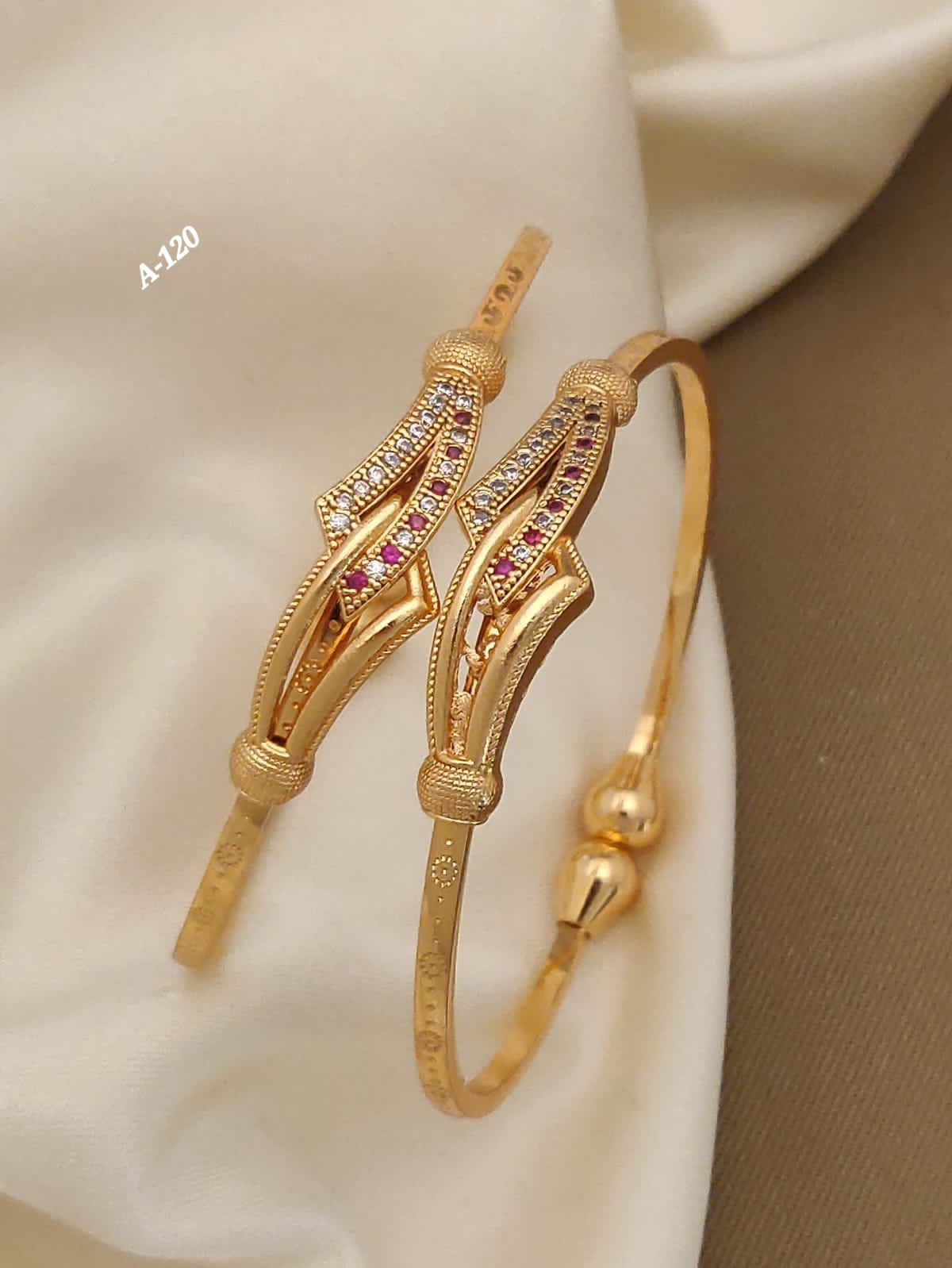 Premium Brass Bangle Watch with Adjustable Bracelet Pair Combo for Women | 3-Piece Fashion Accessory Set