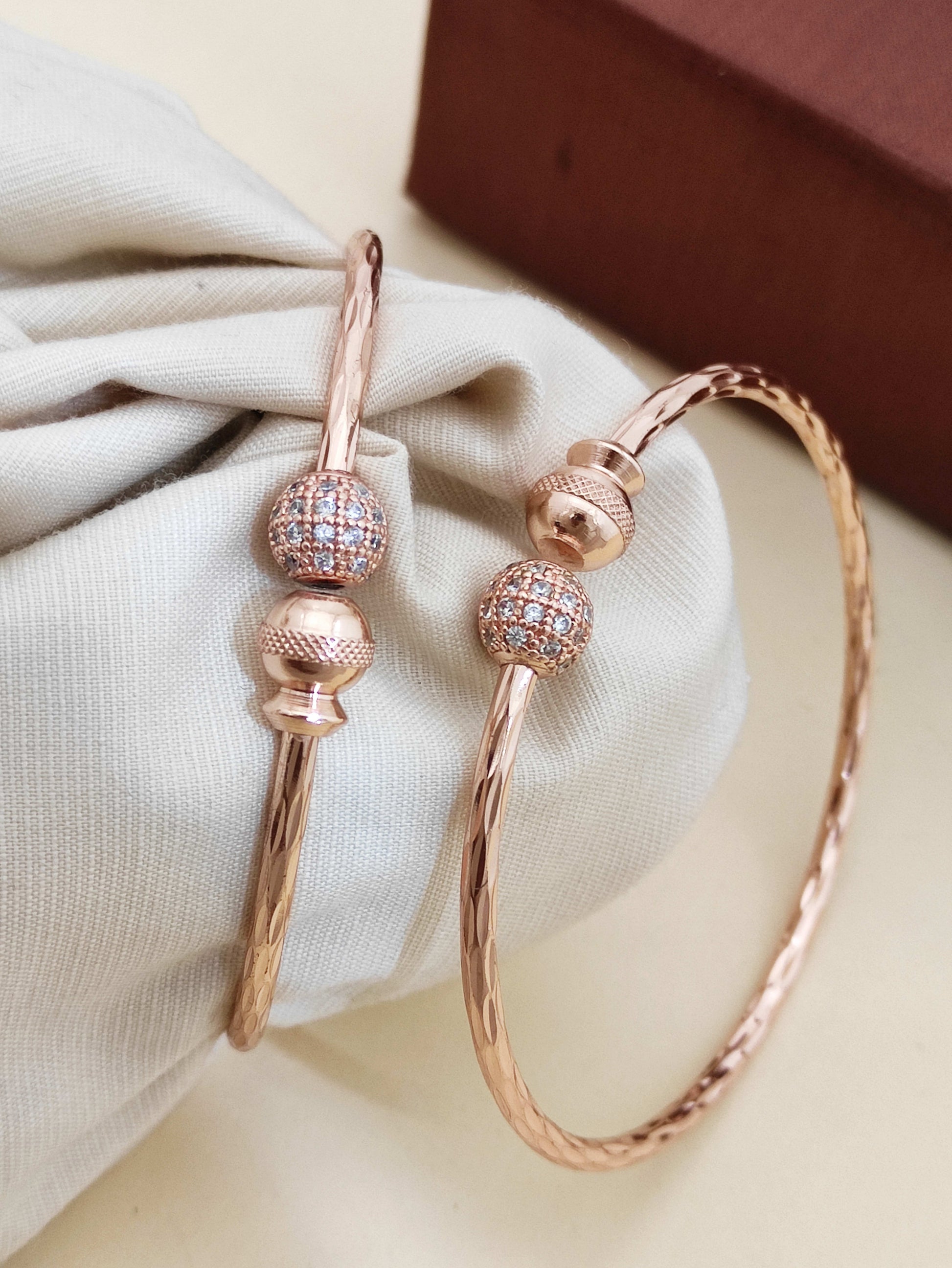 Stylish American Diamond Adjustable AD Ball Bracelets Pack of 2 Pieces (1 pair)