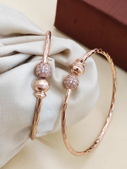 Stylish American Diamond Adjustable AD Ball Bracelets Pack of 2 Pieces (1 pair)