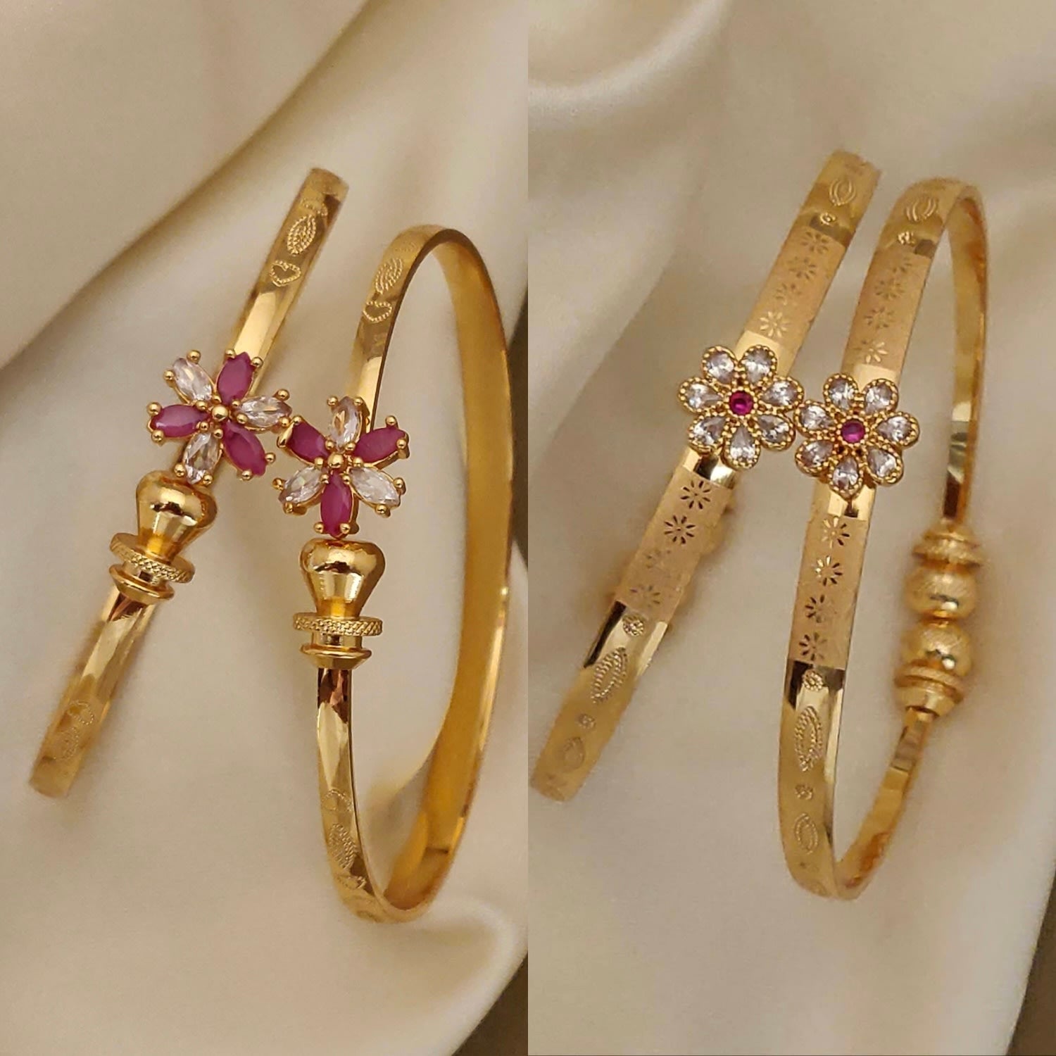 Stylish Daily Wear Adjustable Bracelets For Women & Girls Pack Of 4 Piece ( 2 Pair)